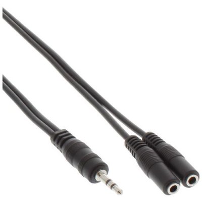 INLINE C&acirc;ble jack y, &reg;, 3,5mm jack &agrave; 2x 3,5mm jack femelle, st&eacute;r&eacute;o, 1m