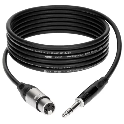 KLOTZ Cable Micro 10 M XLR Femelle - Jack 3P Connecteur Metal, 