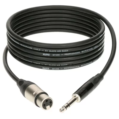 KLOTZ C&acirc;ble micro M1 XLR femelle - Jack 6.35mm st&eacute;r&eacute;o 3m C&acirc;ble Micro