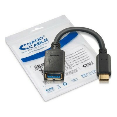 NANOCABLE C&acirc;ble  USB-C 3.1 Gen 1 5Gbps M&acirc;le vers USB-A Femelle 15cm