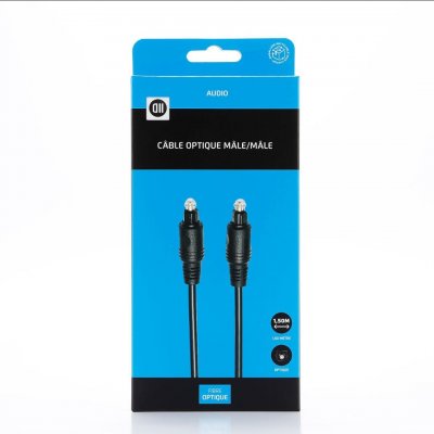 D2 DIFFUSION C&acirc;ble optique m&acirc;le/m&acirc;le + Adaptateur Jack m&acirc;le 3,5 mm  - 1,5m