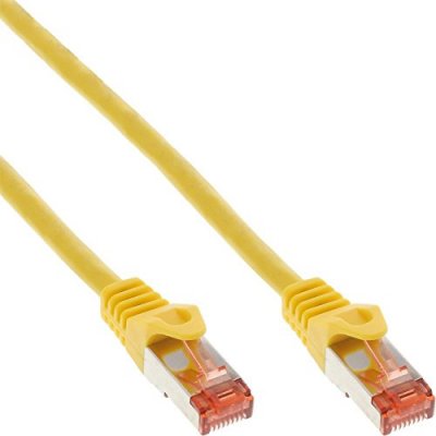 INTOS ELECTRONIC AG C&acirc;ble patch, s-stp/pimf, cat.6, jaune, 10m, inline&reg;