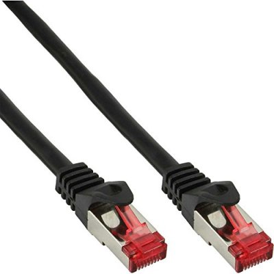INTOS ELECTRONIC AG C&acirc;ble patch, s-stp/pimf, cat.6, noir, 20m, inline&reg;
