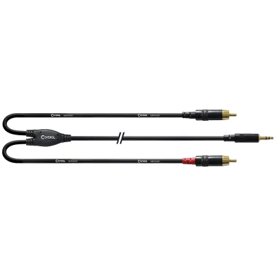 CORDIAL C&acirc;ble rallonge st&eacute;r&eacute;o  0,9M REAN JACK 3,5MM/2x RCA