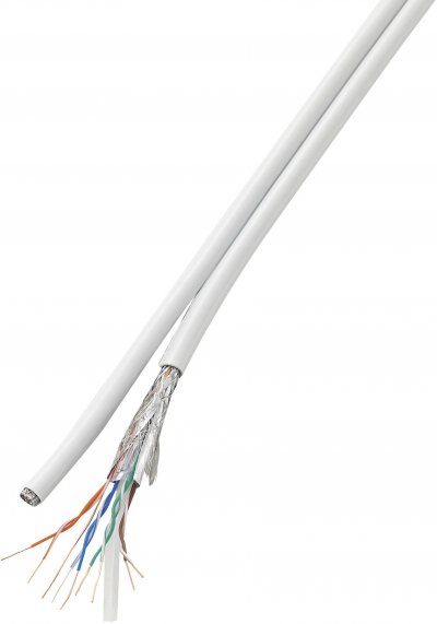 TRU COMPONENTS C&acirc;ble r&eacute;seau CAT 6 SF/UTP CAT 6/CCA 1567362 8 x 2 x 0.196 mm&sup2; blanc 100 m
