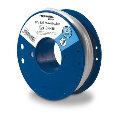 METRONIC C&acirc;ble tv coaxial bobine 19 vatc 10 m - blanc - Blanc