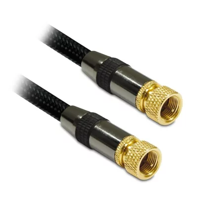 METRONIC C&acirc;ble tv premium satellite coaxial fiches f m&acirc;le/m&acirc;le 5 m - Noir
