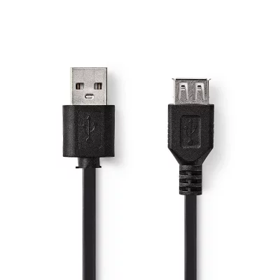 NEDIS C&acirc;ble usb 2.0 a m&acirc;le - a femelle 2,0 m noir CCGB60010BK20