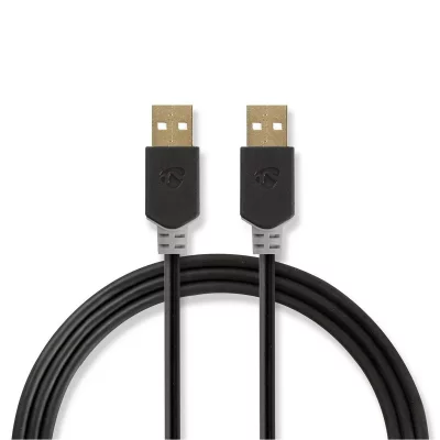 NEDIS C&acirc;ble usb 2.0 a m&acirc;le - a m&acirc;le 2,0 m anthracite CCBW60000AT20