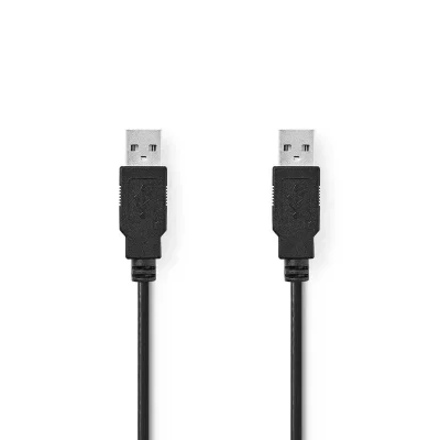 NEDIS C&acirc;ble usb 2.0 a m&acirc;le - a m&acirc;le 2,0 m noir CCGB60000BK20