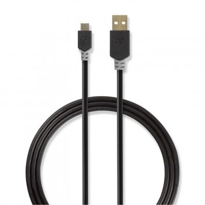 NEDIS C&acirc;ble usb 2.0 a m&acirc;le - micro b m&acirc;le 3,0 m anthracite CCBW60500AT30