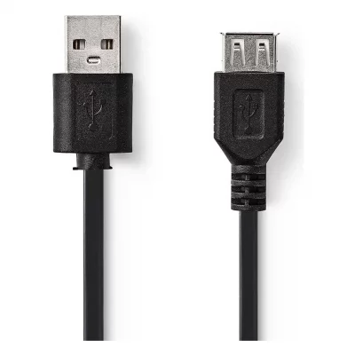 NEDIS C&acirc;ble usb 2.0 a m&acirc;le - usb a femelle 3,0 m noir CCGT60010BK30