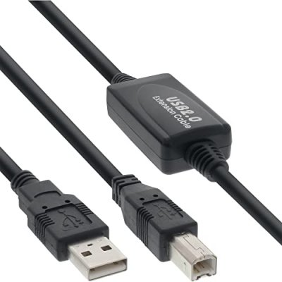 INLINE C&acirc;ble usb 2.0 actif, a &agrave; b, 10m