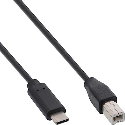 INLINE C&acirc;ble usb 2.0 &reg;, type c m&acirc;le &agrave; b m&acirc;le, noir, 5 m