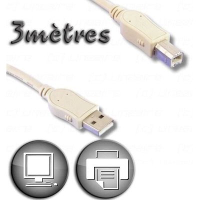 LINEAIRE Cable usb 2.0 Type a male vers Type b male 3m
