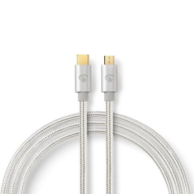 NEDIS C&acirc;ble usb 2.0 type-c m&acirc;le - micro b m&acirc;le 2,0 m aluminium CCTB60650AL20