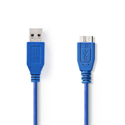 NEDIS C&acirc;ble usb 3.0 a m&acirc;le - micro b m&acirc;le 5,0 m bleu CCGP61500BU50
