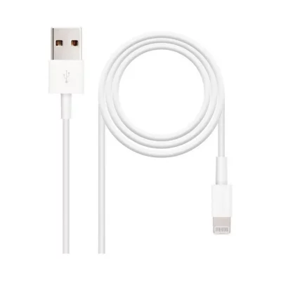 NANOCABLE C&acirc;ble USB-A 2.0 M&acirc;le vers Lightning M&acirc;le 1m - Couleur Blanc
