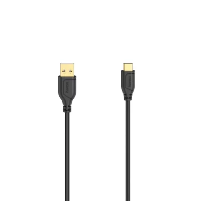 HAMA C&acirc;ble USB-C Flexi-Slim, USB 2.0, 480 Mbit/s, noir, 0,75 m - Neuf