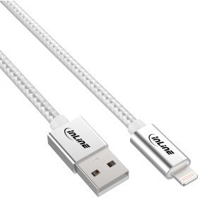 INLINE C&acirc;ble usb &reg; lightning pour ipad iphone ipod argent&eacute; 2m