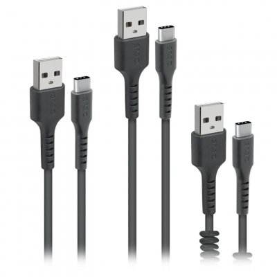 SBS C&acirc;ble USB Kit de 3 c&acirc;bles de charge et donn&eacute;es - USB-USBC