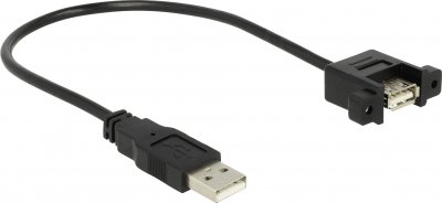 DELOCK C&acirc;ble USB USB 2.0 USB-A m&acirc;le, USB-A femelle 25.00 cm noir contacts dor&eacute;s