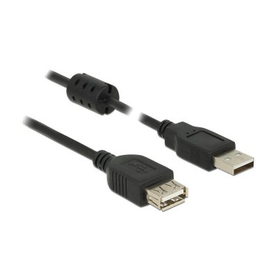 DELOCK C&acirc;ble USB USB 2.0 USB-A m&acirc;le, USB-A femelle 3.00 m noir avec noyau en ferrite