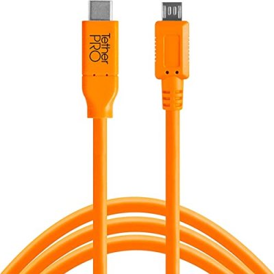 TETHER TOOLS C&acirc;ble Usbc Vers Micro Usb B 2.0 5 Pins Tetherpro Cuc2515 Orange 4.60m