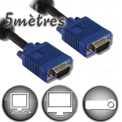 LINEAIRE C&acirc;ble VGA HD15 M&acirc;le / M&acirc;le - 5m