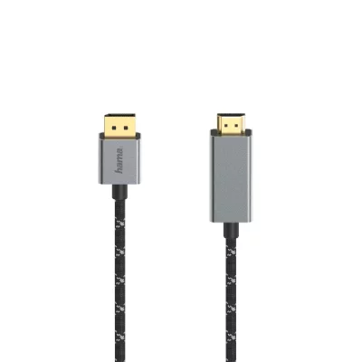 HAMA C&acirc;ble vid&eacute;o, f . Displayport - f . Hdmi, ultra-hd 4k@60hz, alu, 1,50 m