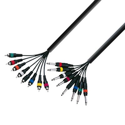 ADAM HALL CABLES Cables K3L8PC0500 S&eacute;rie 3 Star C&acirc;ble Multipaire 8 x Jack 6,35 mm Mono vers 8 x RCA M&acirc;le 5 m