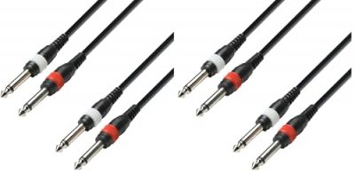 ADAM HALL Cables K3TPP0600 S&eacute;rie 3 Star C&acirc;ble Audio 2 x Jack 6,35 mm Mono vers 2 x Jack 6,35 mm Mono 6 m