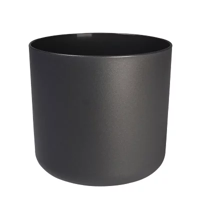ELHO Cache pot de fleur rond en poly&eacute;thyl&egrave;ne gris anthracite &Oslash; 30 cm