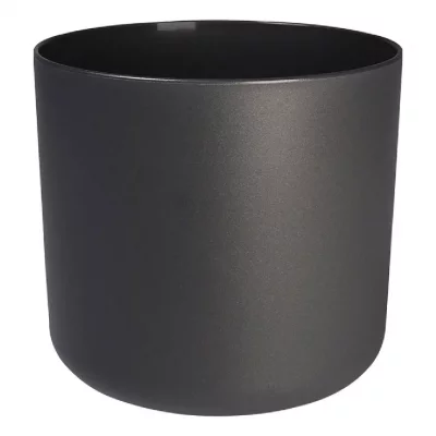 ELHO Cache pot de fleur rond en poly&eacute;thyl&egrave;ne gris anthracite &Oslash; 30 cm