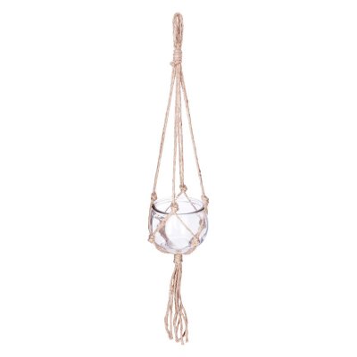 Cache-pot en verre &agrave; suspendre - Nomade - D 10,5 x H 8 cm