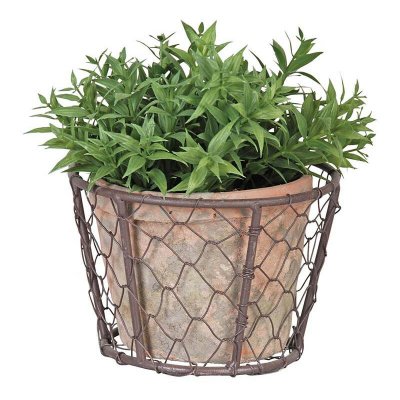 ESSCHERT DESIGN Cache pot m&eacute;tal et pot en terre cuite