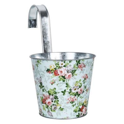 ESSCHERT DESIGN Cache pot Zinc &agrave; suspendre Motif Roses