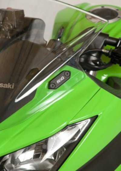 R&G RACING Caches orifices r&eacute;troviseurs  noir Kawasaki ZX-6R 12-17