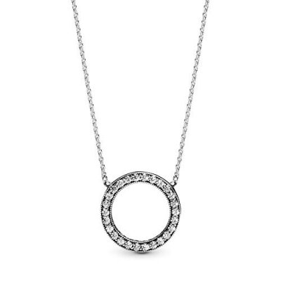PANDORA Cadena  590514CZ-45 Mujer Plata Corazones 