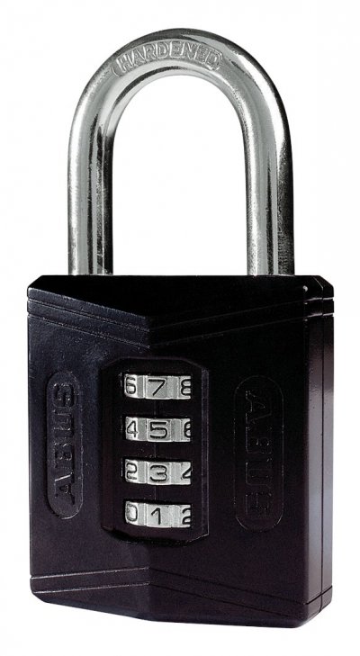 ABUS Cadenas &agrave; code - 4 molettes - anse acier c&eacute;ment&eacute; - 158/50 