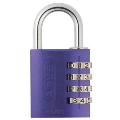 ABUS Cadenas &agrave; code - en aluminium - 3 molettes - 40 mm - Violet - 145 
