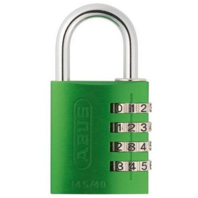 ABUS Cadenas &agrave; code - en aluminium - 4 molettes - 40 mm - vert - 145 