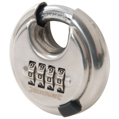 SILVERLINE Cadenas avec combinaison &agrave; 4 chiffres en acier inoxydable 