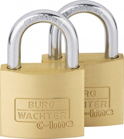 BURG WACHTER Cadenas avec serrure &agrave; cl&eacute; 2er Set Quadro 222 40 SB laiton
