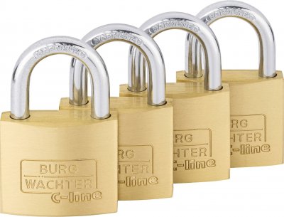 BURG WACHTER Cadenas avec serrure &agrave; cl&eacute; 4er Set Set Quadro 222 40 SB laiton 4 pc(s)