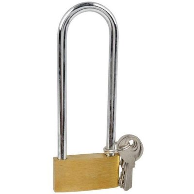 COGEX Cadenas en laiton  40mm anse longue - A cl&eacute; - 2 cl&eacute;s - Jaune - Utilitaire