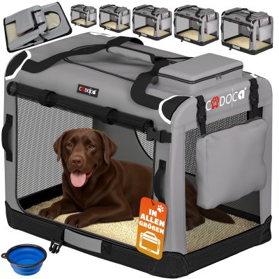 CADOCA  Bo&icirc;te de transport pour chiens XXL 92 x 64 x 64cm gris