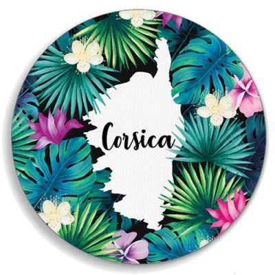 SUD TRADING COMPANY Cadoons Set de table CORSICA rond PVC tiss&eacute;
