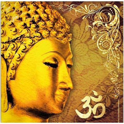 ZEN ET ETHNIQUE Cadre carr&eacute; en toile Bouddha 