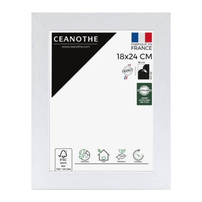 CEANOTHE Cadre photo blanc 18x24 cm bois reconstitu&eacute; fsc